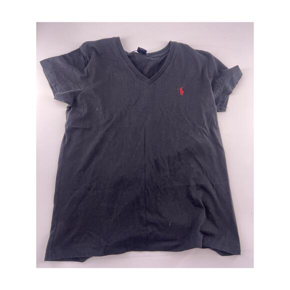 Polo Ralph Lauren Shirt Kids White Medium Black Logo Pony Tee Cotton Plain - Picture 1 of 6